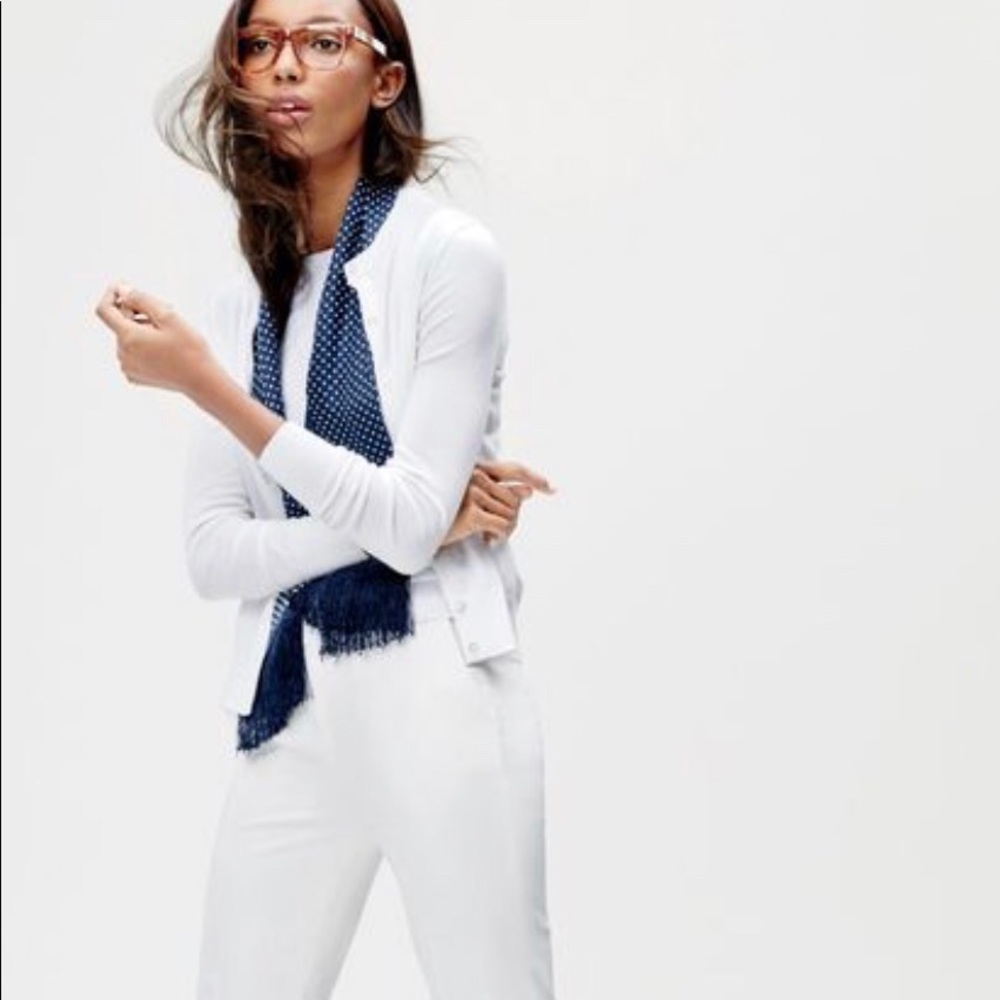 J Crew Women’s White Denim Suit SZ 8 Jacket & Pant